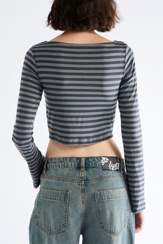 T-shirt cropped - Gris foncé
