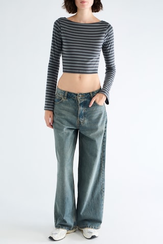 T-shirt cropped - Gris foncé