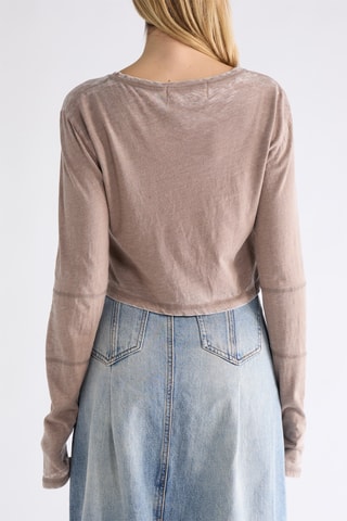 T-shirt cropped - Marron chiné