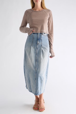 T-shirt cropped - Marron chiné