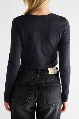 T-shirt cropped - Bleu marine