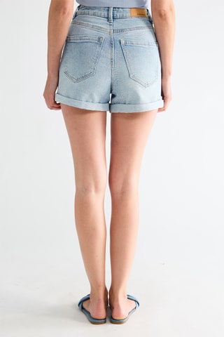 Short en jean taille haute - Bleu