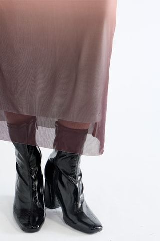 Jupe longue tie and dye taille haute - Marron