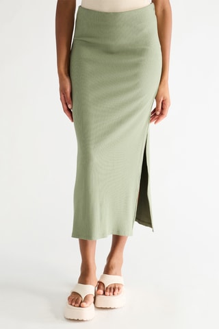 Jupe midi taille haute - Vert d’eau