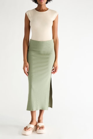 Jupe midi taille haute - Vert d’eau
