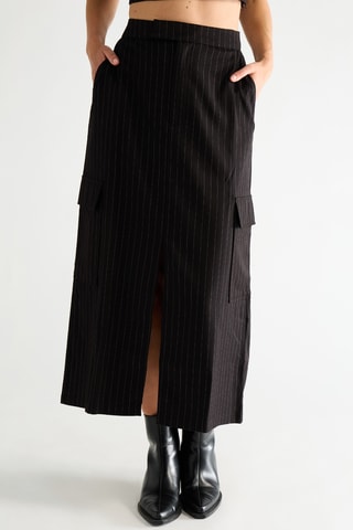 Jupe midi taille haute - Noir