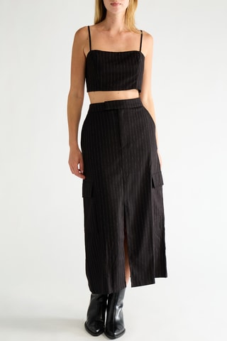 Jupe midi taille haute - Noir