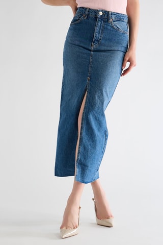 Jupe longue en jean - Bleu cobalt