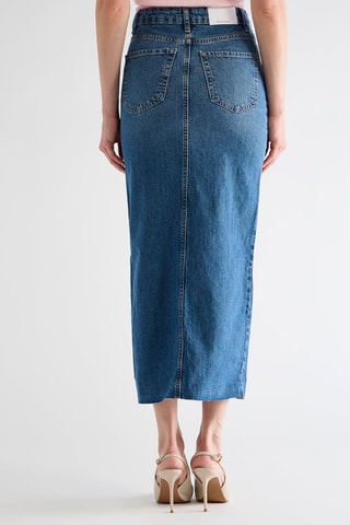 Jupe longue en jean - Bleu cobalt