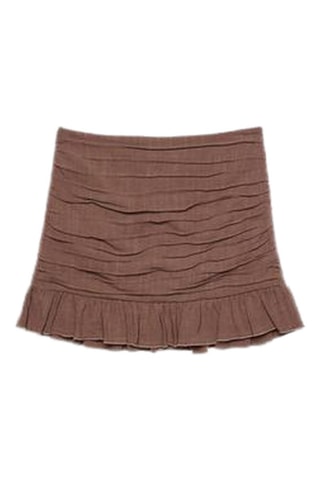 Minijupe taille haute - Marron