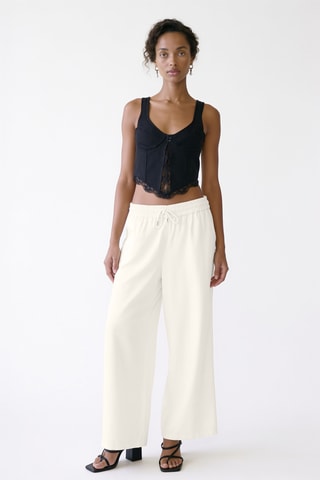 Pantalon wide legs - Blanc cassé