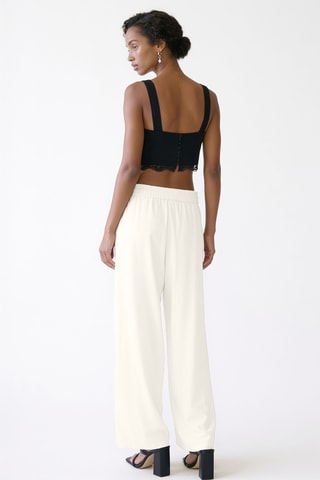 Pantalon wide legs - Blanc cassé