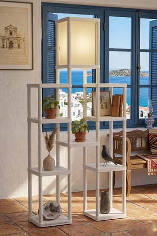 Lampadaire étagère Twins - Blanc - 40 W