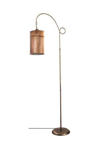 Lampadaire en bambou Cylinder Floor - Doré - 60 W