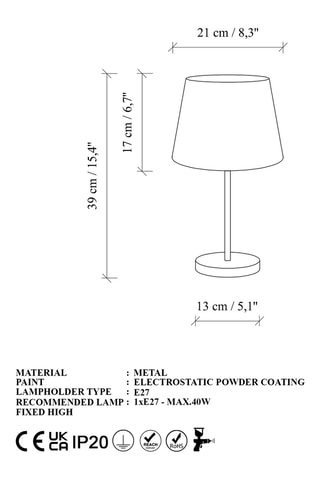 2 lampes à poser - Blanc - 40 W