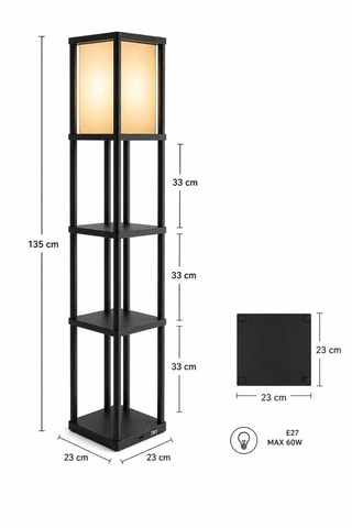 Lampadaire étagère Last Chance - Noir - 40 W