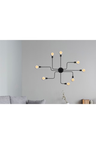 Plafonnier Truva - Noir - 8 x 40 W