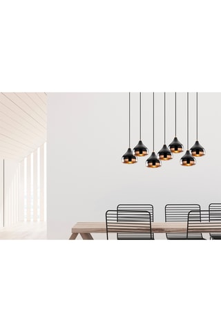 Suspension Yildo - Noir et doré - 7 x 40 W