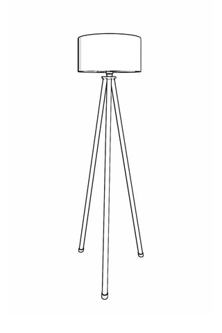 Lampadaire trépied KS-11101 - Ecru et noir - 40 W