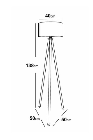 Lampadaire trépied KS-11101 - Ecru et noir - 40 W