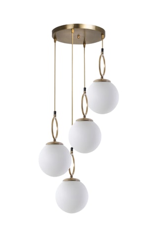 Suspension Morino - Blanc et doré - 4 x 60 W