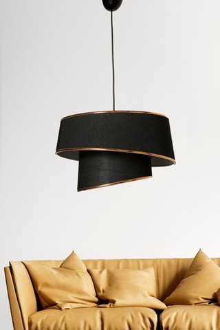Suspension Barette - Noir et doré - 40 W