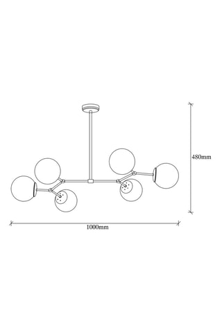 Suspension - Doré - 6 x 100 W