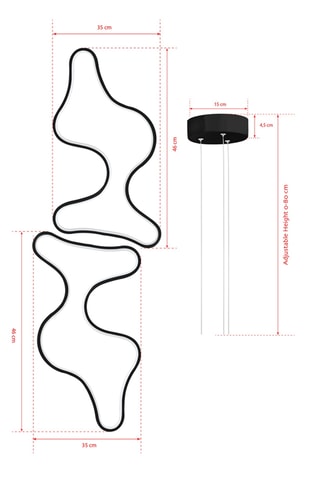 Suspension LED - noir - 60-80 W