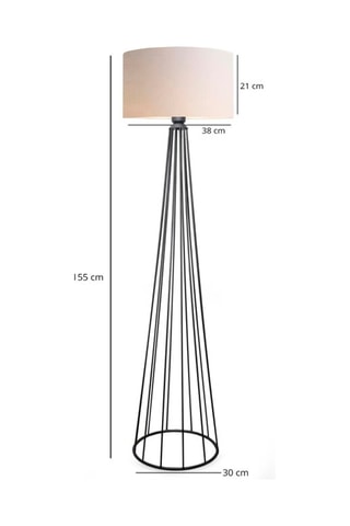 Lampadaire Dor - Noir et blanc - 60 W