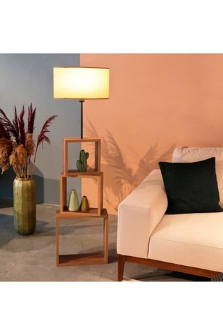 Lampadaire en pin Beehive JES - Naturel - 45-60 W