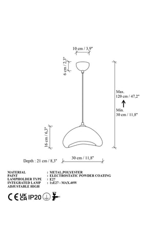 Suspension - 40 W - Blanc