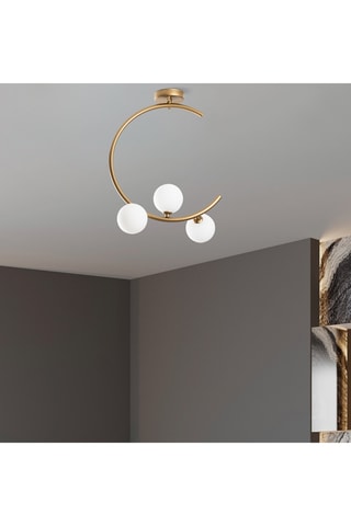 Suspension - Doré et blanc - 3 x 10 W