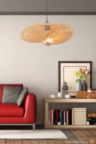 Suspension en bambou - Beige - 40 W