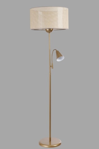 Lampadaire - Doré et beige - 2 x 40 W