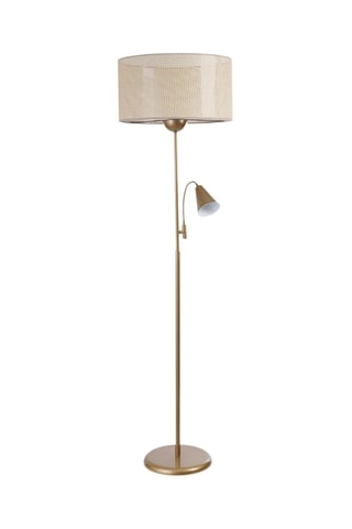 Lampadaire - Doré et beige - 2 x 40 W