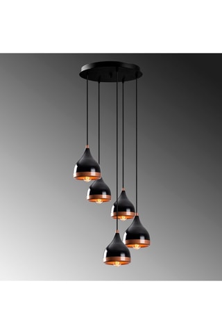 Suspension Yildo - Noir - 5 x 100 W