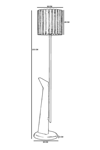 Lampadaire en bois - 40 W - Naturel et noir