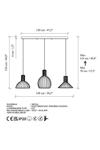 Suspension Tabut - Doré - 3 x 40 W