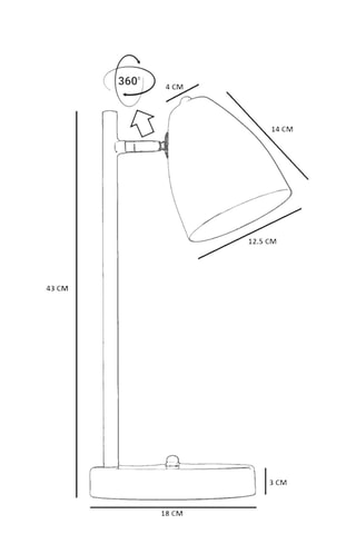 Lampe à poser - 40 W - Doré