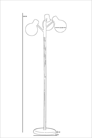 Lampadaire - 40 W - Doré