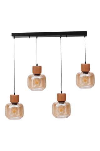 Plafonnier - 40 W - Noir et imitation bois