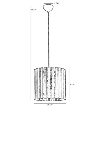 Suspension en bois - 40 W - Naturel