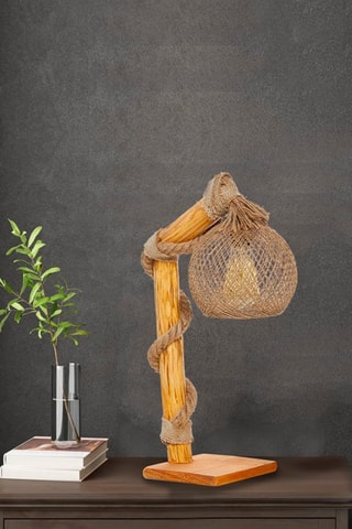 Lampe à poser en bois Canasta - Naturel - 60 W