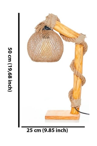 Lampe à poser en bois Canasta - Naturel - 60 W