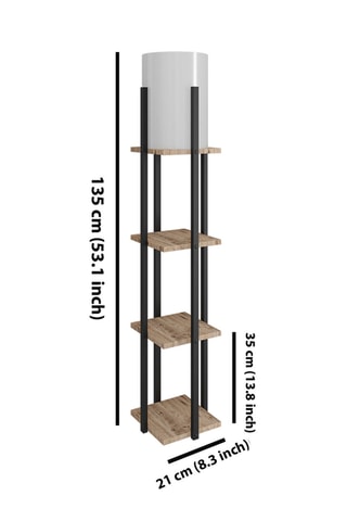 Lampadaire en pin Macka - Naturel et moutarde - 60 W