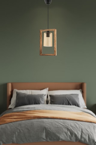 Suspension en bois  Rectangle Single Glass - 60 W