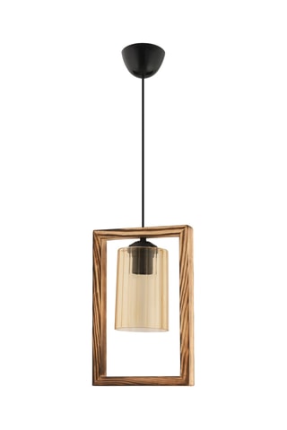 Suspension en bois  Rectangle Single Glass - 60 W