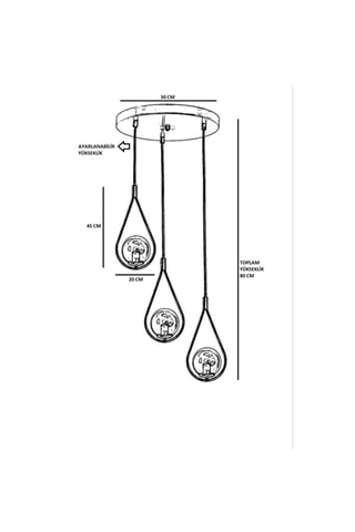 Suspension -  Bronze - 3 x 60 W