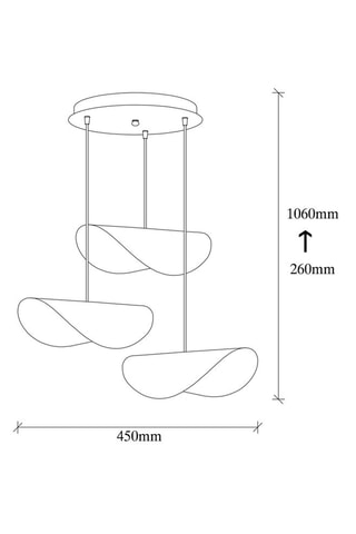 Suspension Sivani - Blanc et doré - 3 x 40 W