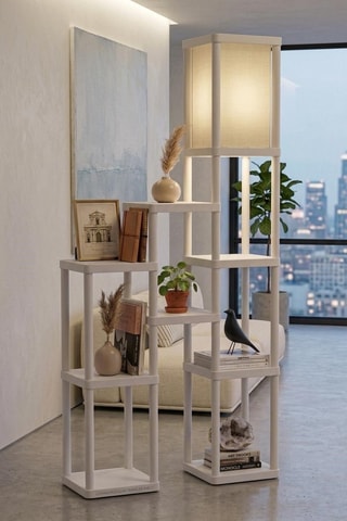 Lampadaire étagère Nostra - Blanc - 40 W